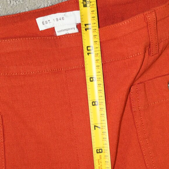 NWOT C est 1946 Contemporary Women's 12 Burnt Orange High Rise Textured Pants - Picture 6 of 7